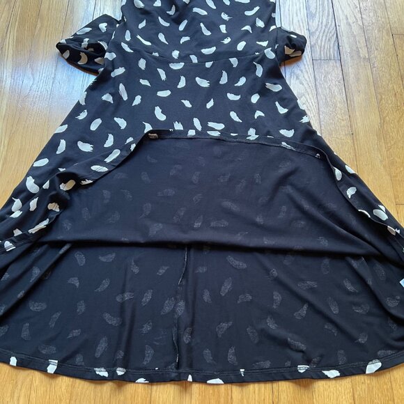 Boden Size 8R Black & White Brushstrokes Sleeveless Tie Waist Ballet Midi Dress - Picture 9 of 16